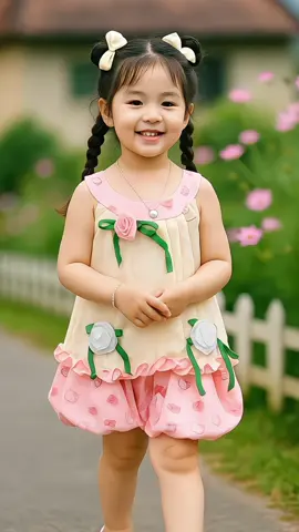 Set bộ áo đũi cổ yếm, đính hoa xinh, kèm quần Boom bí cho bé gái#setboaoyem #setbodui #setboxinh #trending #viral 