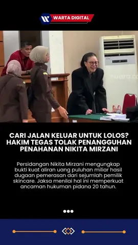 Majelis hakim menolak penangguhan penahanan Nikita Mirzani dalam kasus dugaan TPPU dan pengancaman. Keputusan ini diambil melalui musyawarah oleh hakim PN Jaksel pada 4 September 2025. Akibatnya, Nikita tetap harus menjalani penahanan meski mengajukan permohonan demi ngajak anak-anak. Persidangan lanjutan ditunda karena kondisi kesehatannya yang kurang mendukung.  #Hukum #NikitaMirzani #Jaksel