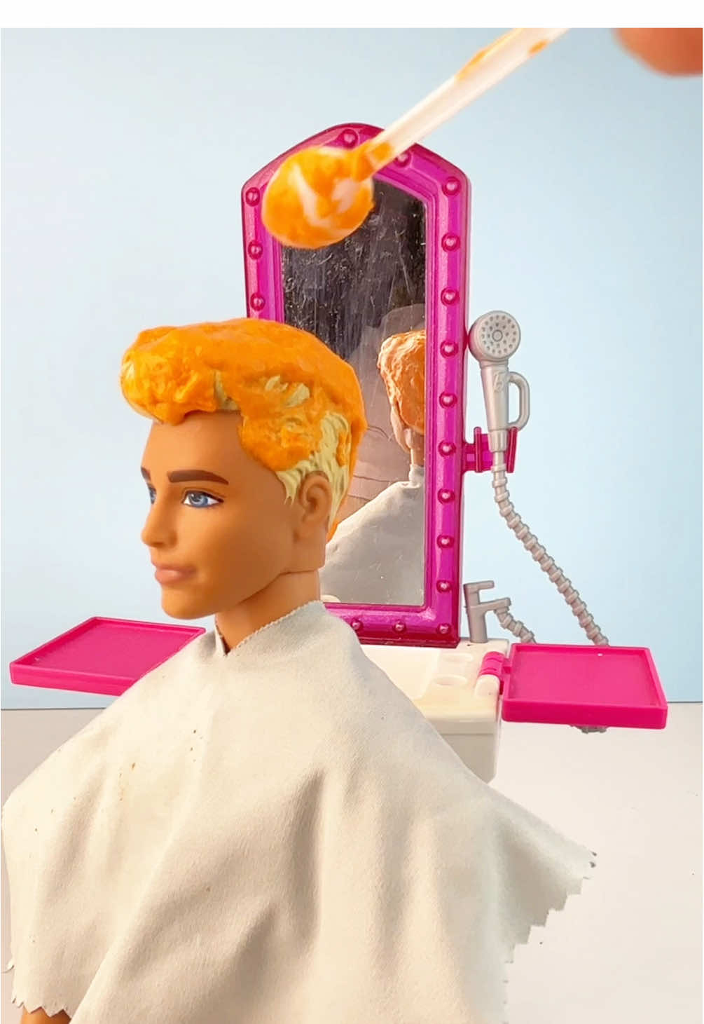 Barbie helped Ken day his hair orange #barbiegirl #toystory #barbie #barbietoys 