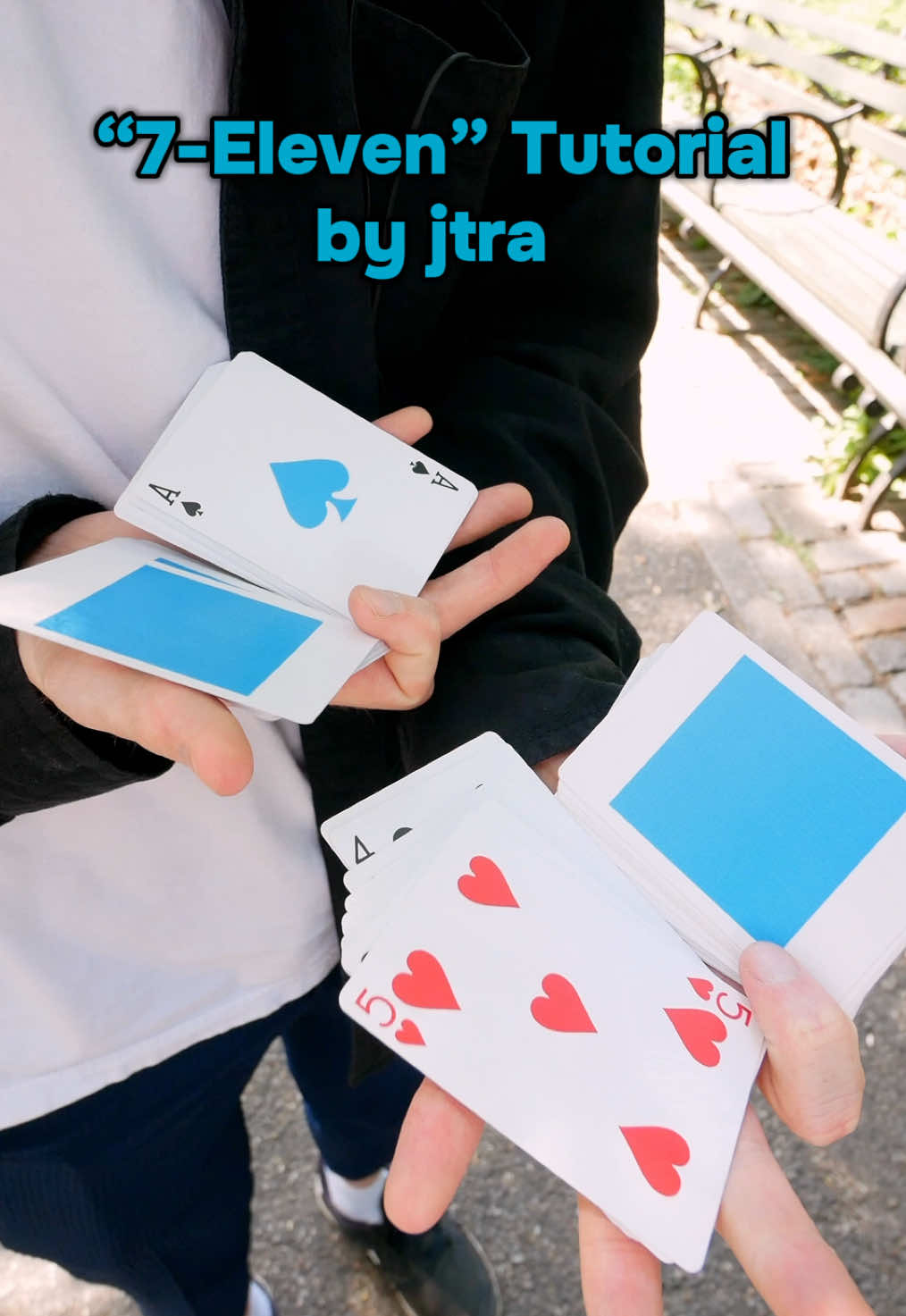 Easy Cardistry Tutorial: 7-Eleven by jtra! Fun to do in combos #cardistry #fyp #fy #magic 