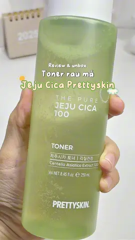 Em này chai 250ml nên dùng được lâu lắm á mí bà #review #toner #prettyskin #jeju #cica 