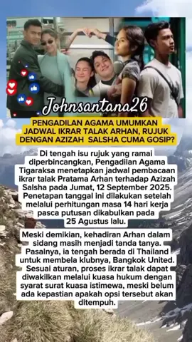 Pengadilan Agama Umumkan Jadwal Ikrar Talak Arhan, Rujuk dengan Azizah Salsha Cuma Gosip? #pratamaarhan #arhan #azizahsalsha #cerai #fyp 