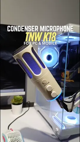 Budget friendly streaming microphone! TNW K18 condenser mic. Compatible with Pc and mobile.  #tnw #tnwk18 #microphone #condensermicrophone #streamingmicrophone 