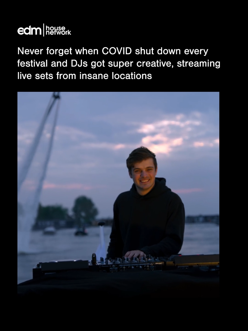 In 2020, with festivals around the world canceled, Martin Garrix found a way to keep the energy alive by streaming a set straight from a boat on Dutch waters. The performance turned into a moving festival of its own, as fans followed behind in their own boats, cheering him on from behind. One even took to a flyboard, setting off flares and adding a wild, cinematic edge to the set. What could’ve been just another livestream became an iconic snapshot of the era, proof that even in isolation, electronic dance music could still bring people together in unforgettable ways.⁠ ⁠ #martingarrix #livestream #dj #set #edmmusic 