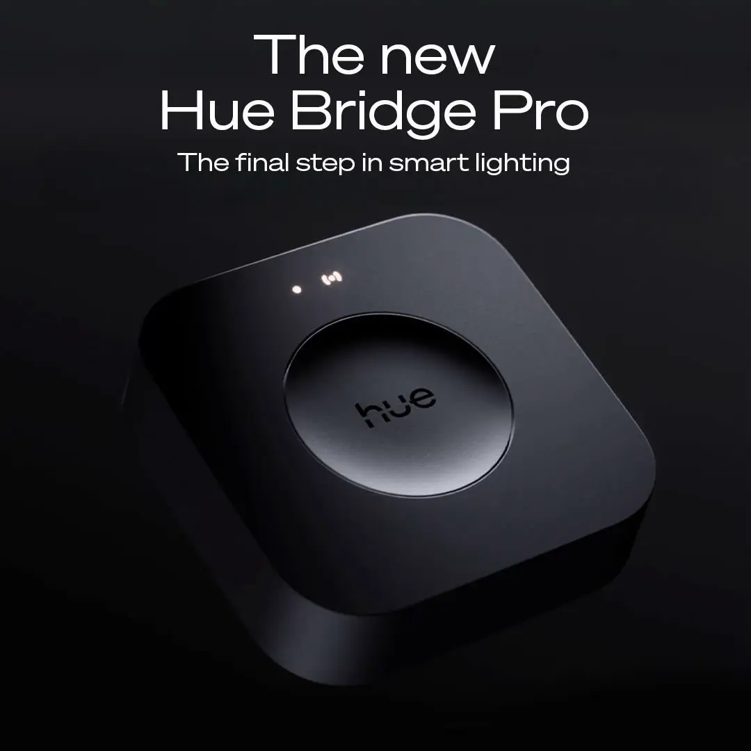 ⚡ 5× faster performance 💡 Support for 150+ lights, 50+ accessories 👀 MotionAware: lights that detect to your movement ✨ Ready for future AI features   Hue Bridge Pro sets a new standard for speed, capacity, and control. Discover more today.   #PhilipsHue #HueBridgePro #SmartHome 
