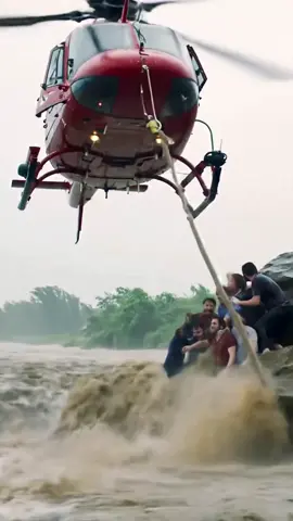 Seconds from Disaster Military Helicopter Rescues Family on Collapsing Bridge #disasterstrucks #fyp #viral #foryou #foryoupage
