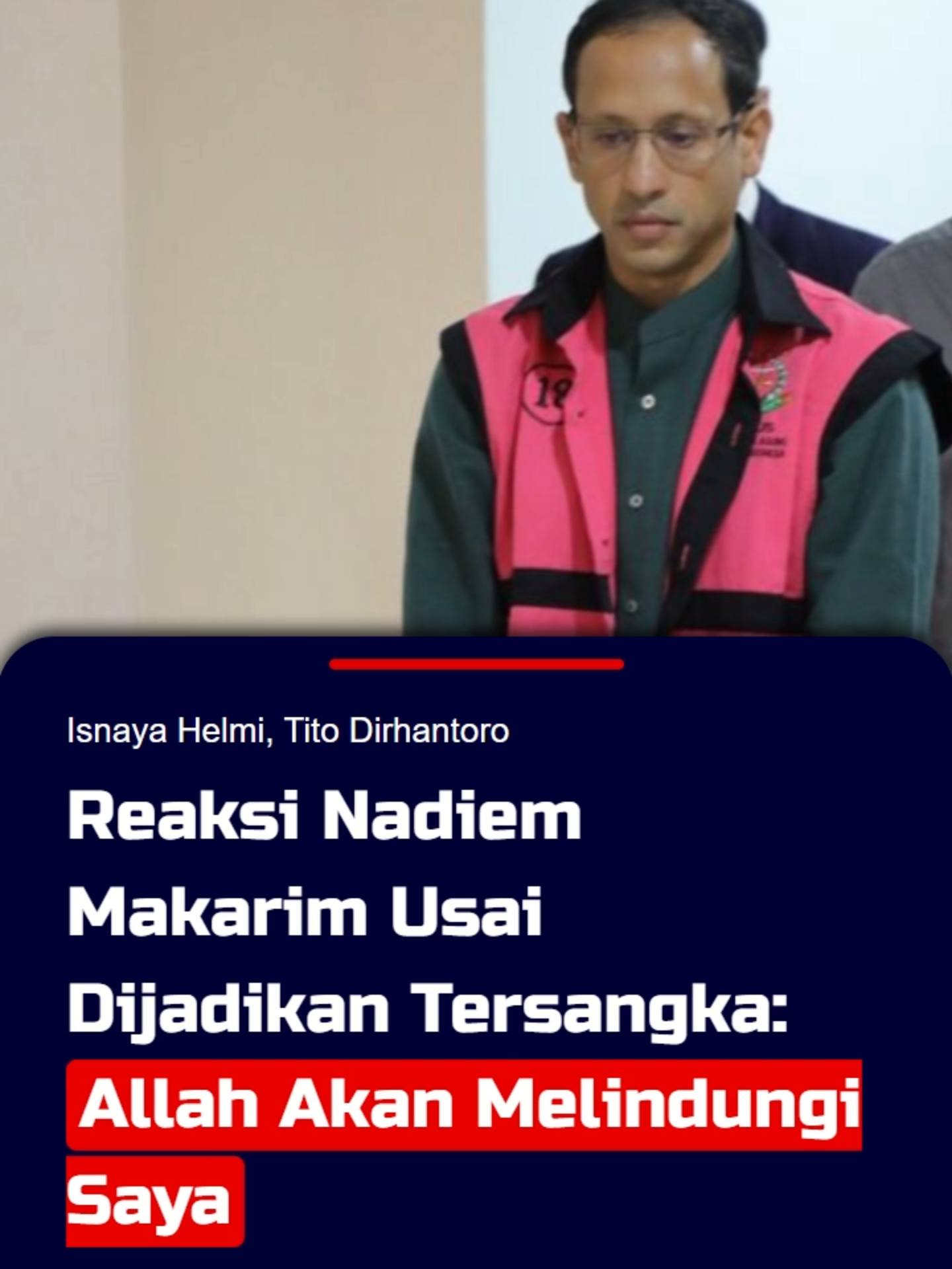 Eks Menteri Pendidikan dan Kebudayaan (Mendikbud) Nadiem Makarim buka suara usai ditetapkan sebagai tersangka dan ditahan Kejaksaan Agung (Kejagung). Diketahui, Nadiem ditetapkan tersangka terkait kasus dugaan korupsi pengadaan laptop Chromebook di Kemendikbudristek pada Kamis (4/9/2025). Sahabat KompasTV juga bisa memperoleh informasi terkini melalui website: www.kompas.tv #mendikbud #nadiemmakarim #korupsi #laptop #chromebook #kejaksaanagung #kejagung