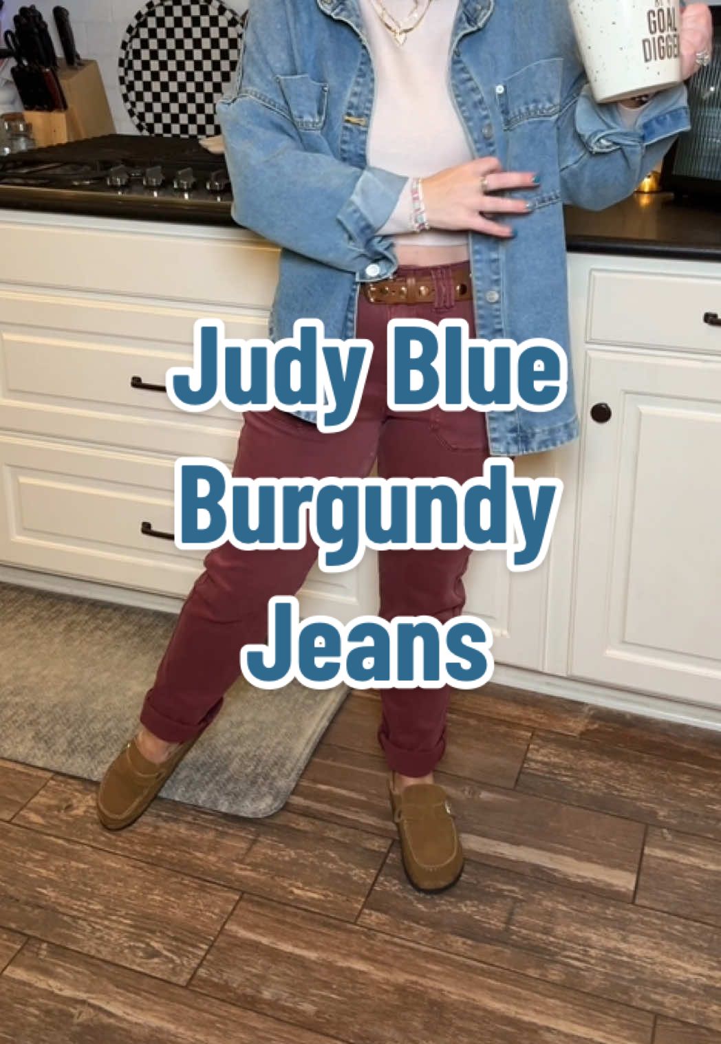 Meet your new fall obsession✨ These Judy Blue burgundy cuffed jeans smooth, stretch, and style like a dream — two looks in one you’ll reach for nonstop. @Freckled Poppy #JudyBlueJeans #FallOutfitInspo #DenimStyle #OOTDideas #EffortlessChic 