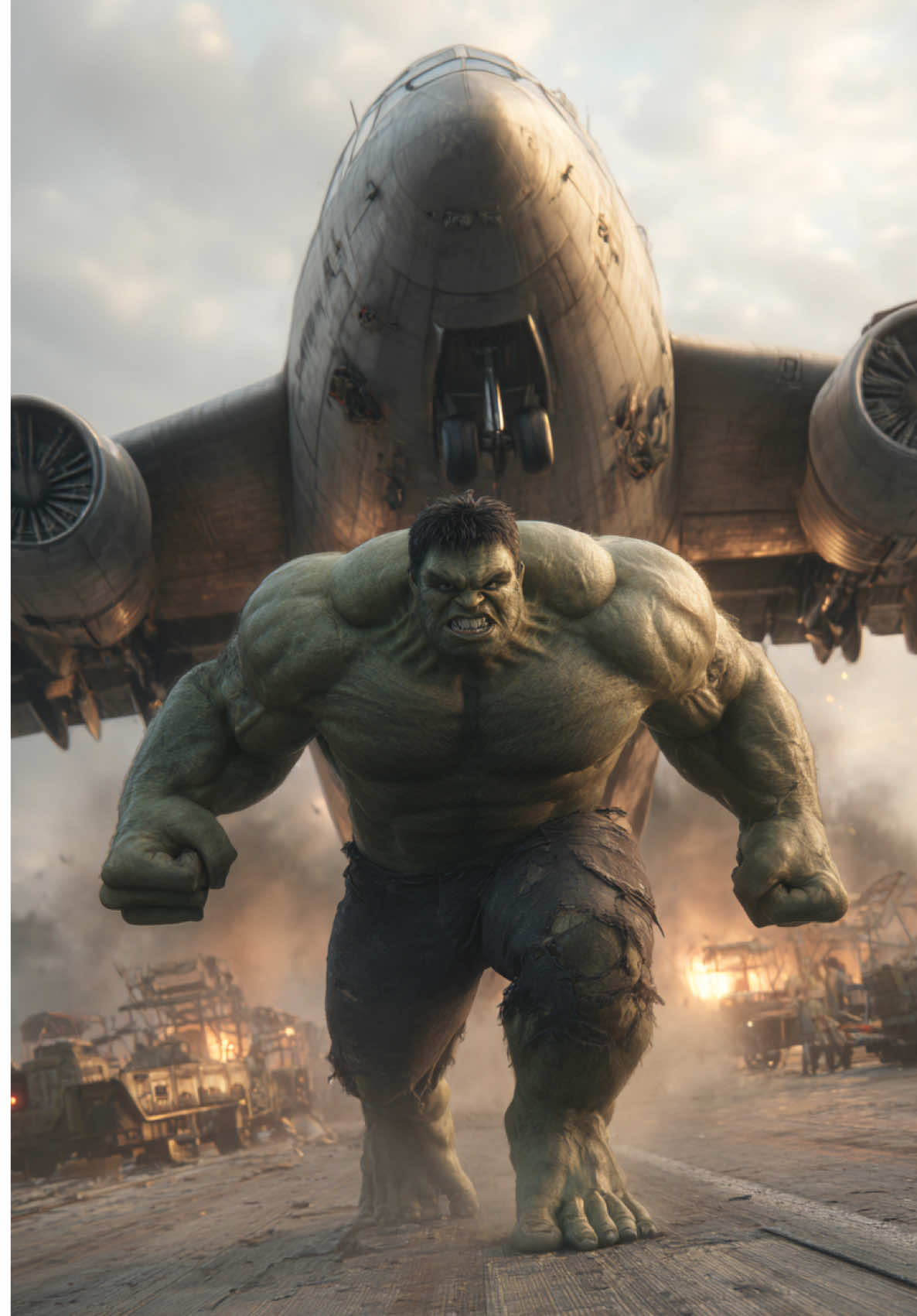 Betty is trapped aboard a plane, guarded by a massive robot. But Hulk will have none of it. 💥✈️   #Hulk #BettyRoss #Marvel #EpicRescue #avengers