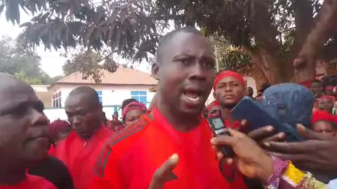 CITIZENS OF KWAMESEIKROM DEMONSTRATE AGAINST THE CHURCH OF PHILADELPHIA MOVEMENT, DROBO BRANCH IN THE JAMAN SOUTH MUNICIPALITY OVER THE ARREST OF ONE MUSTAPHA