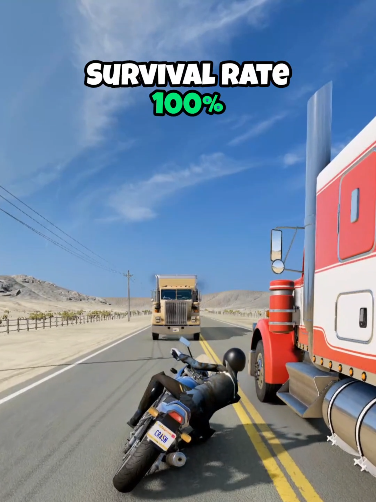 Which car overtakes the truck and survives? #beamng #beamngdrive #beamngcrash #game #gaming #car #cars #simulation #longervideos #tesla