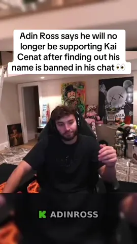 Adin Ross says he will no longer be supporting Kai Cenat after finding out his name is banned in his chat 👀 #adinross #kaicenat #kick #sad #breakup 