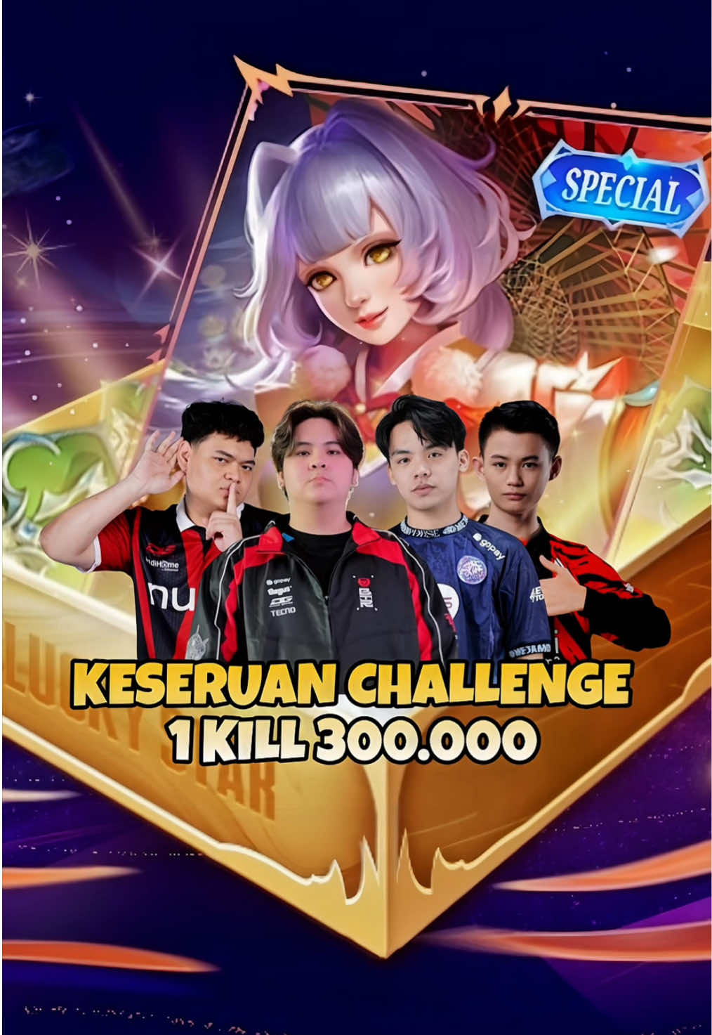 Keseruan party BTR Palembang di challenge Mr Y 1 kill 300.000 #SeasonsEndGiveaway #MLBBNEXT2025 