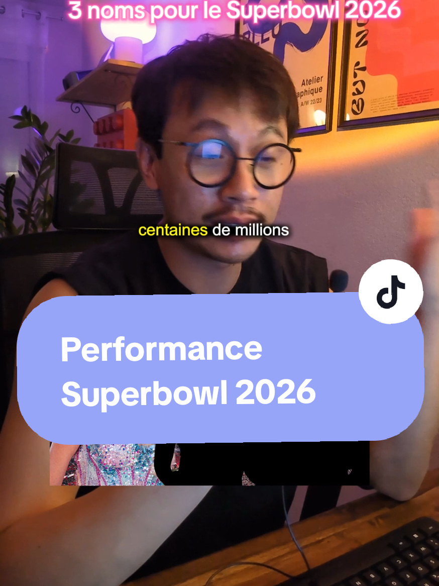 ces 3 noms ressortent le plus. qui vous voyez performer au Superbowl 2026 ? #halftimeshow #superbowl2026 #swifttok 