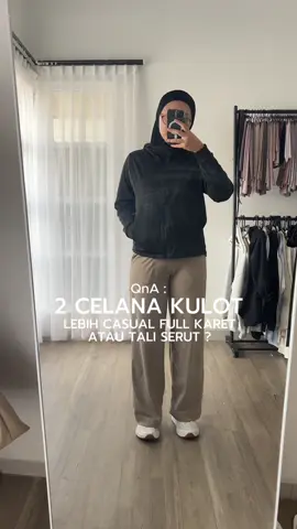 Membalas @gantinamaduludeh  menurutku dua duanya sama sama casual sih kak, tinggal nyamannya aja pake yg mana ☺️🤍 #celanaolahraga #celanaolahragawanita #celanakulot #celanagym 