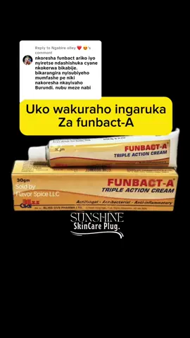 Replying to @Ngabire olley ❤️ 😍 icyo wakora mu gihe wakoresheje funbact-A 0787327039  #tsw #funbact #creatorsearchinsights #sunshineskincare