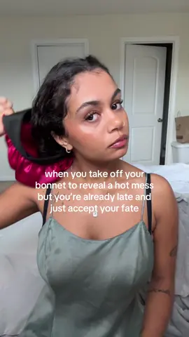 just starting the day off bad already 💔 #curlyhair #funny #relatable #trend #bonnet 