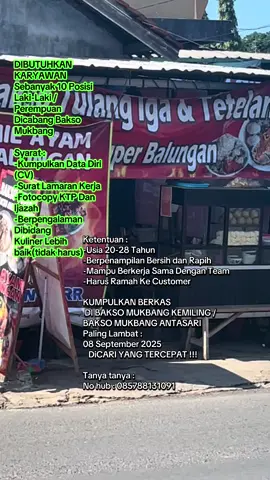 LOWONGAN PEKERJAAN !!! #lampungviral #fyp #lampunghits #kulinertiktok #lokerlampung 