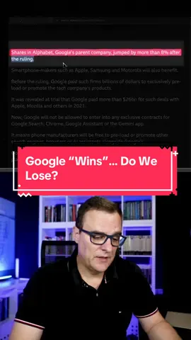 Google “Wins”… Do We Lose? Google just dodged a breakup, but the court still hit them with limits. A US judge ruled Google can keep Chrome, yet must end exclusive default-search deals and share search data with rivals. Markets cheered: Alphabet and Apple both climbed, thanks to those lucrative default payments. Then we look at what this means for you: a new Android “certified device” security layer that could block sideloading and make custom ROMs (like Graphene) harder, tilting power toward Big Tech and away from user control and privacy. In this video: - What the ruling actually changes (and what it doesn’t) - Why Apple and phone makers benefit - Android’s potential sideloading clampdown - Who really wins: investors or consumers? #google #breakup #anticonsumer 