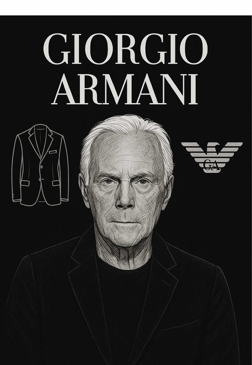 Un tributo a Giorgio Armani, il re dell’eleganza italiana. La sua eredità vivrà per sempre. 🖤 #GiorgioArmani #ModaItaliana #Eleganza #Storia #TARO690  