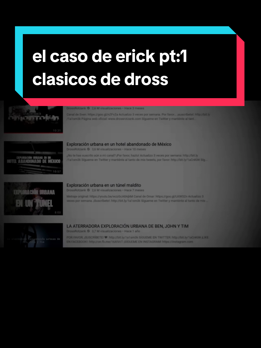 el cado de erick pt:1 clásicos de @Dross  #Terror #miedo #viraltiktok #dross #urbex 