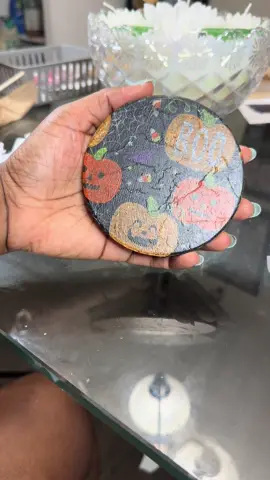 With Halloween coming up, I wanted to show a quick and simple way to decorate these plain coasters that I got from @Dollar Tree . This DIY is such a great hack for personalized gifts as well.  #hobbies #crafts #dollartreediy #diyproject #halloweendecor 
