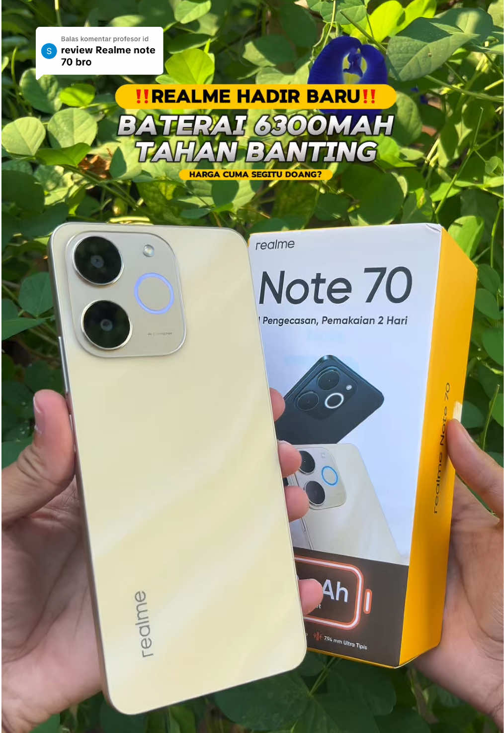 Membalas @profesor id Baterai 6300 Mah tahan air dan tahan banting harganya cuma segitu? #realmenote70 #realmeindonesia #kamerarealmenote70 #guncang99 