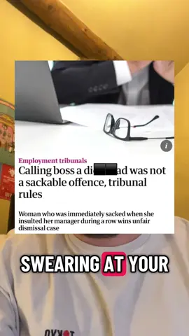 An employment tribunal has ruled that calling your boss a ‘di----ad’ is not a sackable offence, and the worker has won almost £30,000 in compensation for unfair dismissal. Many workers - especially in precarious sectors like hospitality or construction - are illegally dismissed, and often do not know that their boss has broken the law or that they have a right to claim unfair dismissal.  Joining a trade union means you can fight back against unfair conditions at work - before someone is sacked illegally! @Unite the Union 📣 #fyp #unitetheunion #breakingnews #news #hospitality