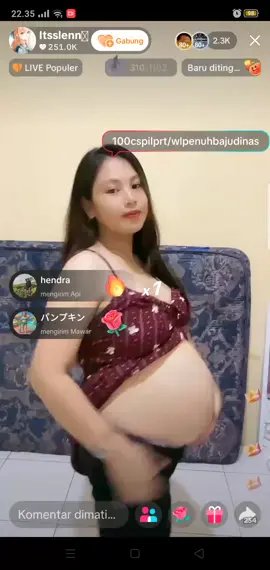bumil live Spil perut pake baju dinas merah merona#bumil #bumilcantik #perutbuncit #hot 