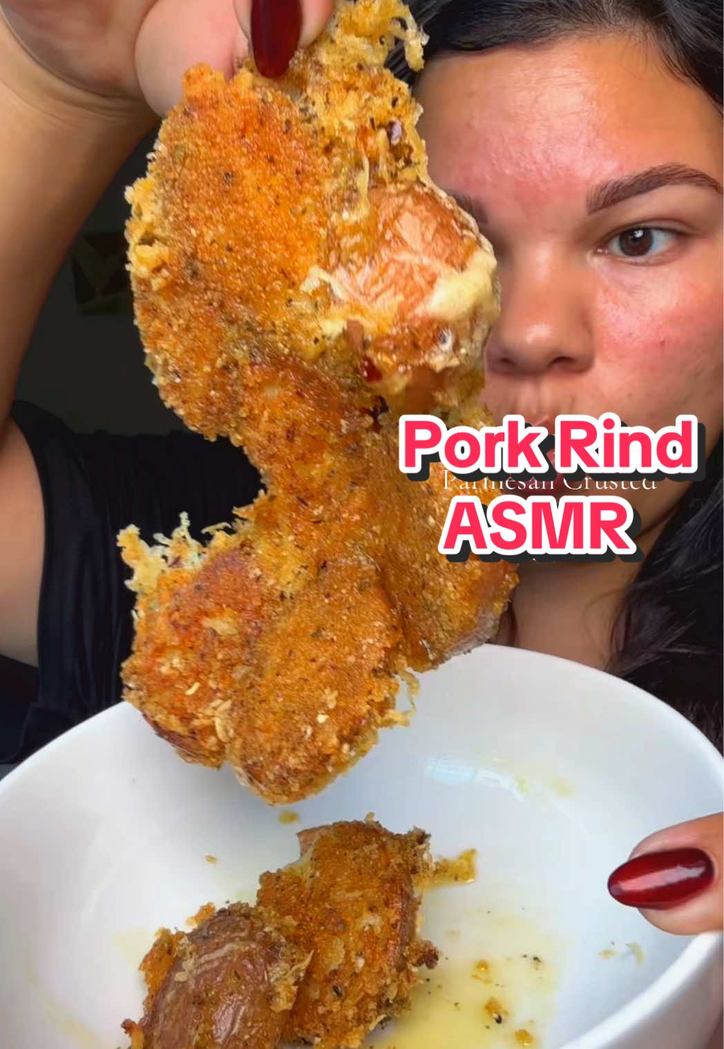 Replying to @Pork King Good  i literally dream about these potatoes that’s how good they are!!! I can’t stop eating these they are sooooo good and the pork rinds add such an amazing flavor!!! 🐷 Of course I got the recipe inspo from my amazing friend @Amanda ⭐️ TXKitchenWitch please go show her cooking page some love she makes amazing recipes!!! 😋😋😋 @Pork King Good so excited for what I’ll try next 🤭😋 #porkkinggood #crunchyasmr #foodasmr #porkrinds #potatoes 