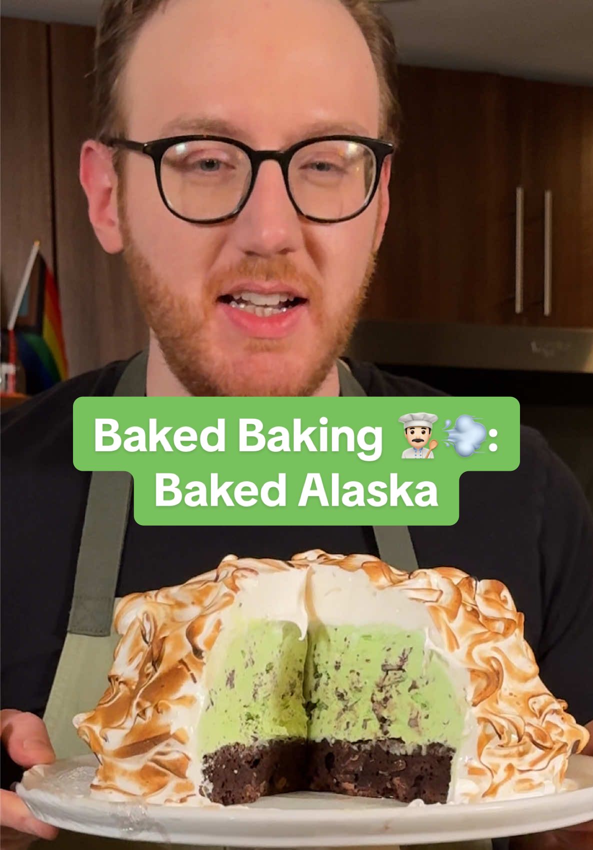 Baked Baking 👨🏻‍🍳💨: Baked Alaska #funny #comedy #baked #dessert #icecream 