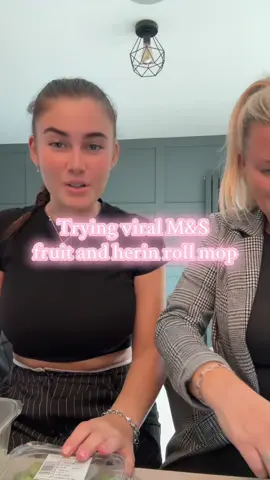 We’re literally eating like full on animals in this i’m so sorry😂😂 Trying viral M&S snacks. #fyp #marksandspencer #fruit #rollmop #kiwiberry @Donna Endo/ Adeno Warrior 💛🎗 