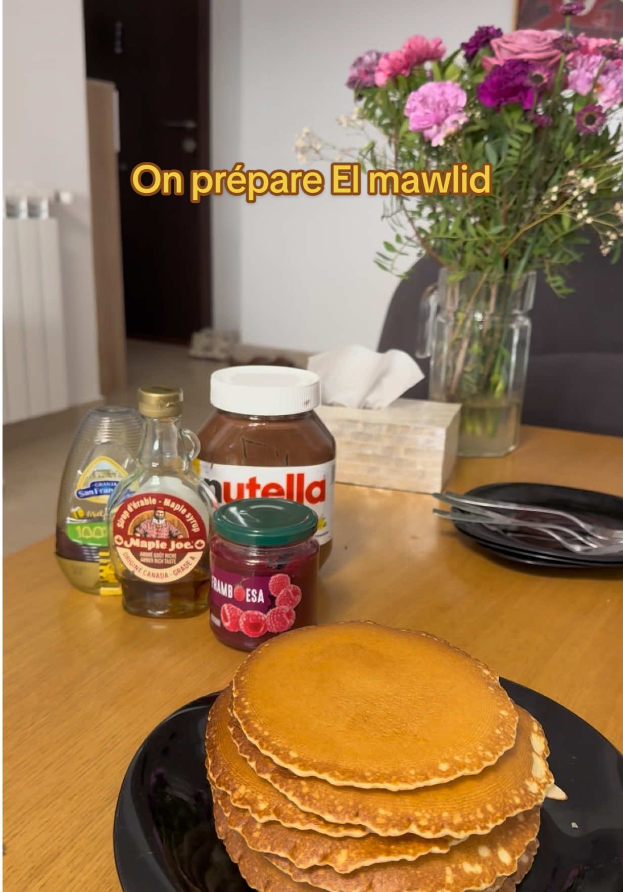 J’espère maghadich tssakssouni 3la la recette des pancakes 🥞 !  #grocery #courses #sushi #pancakes #sisters 