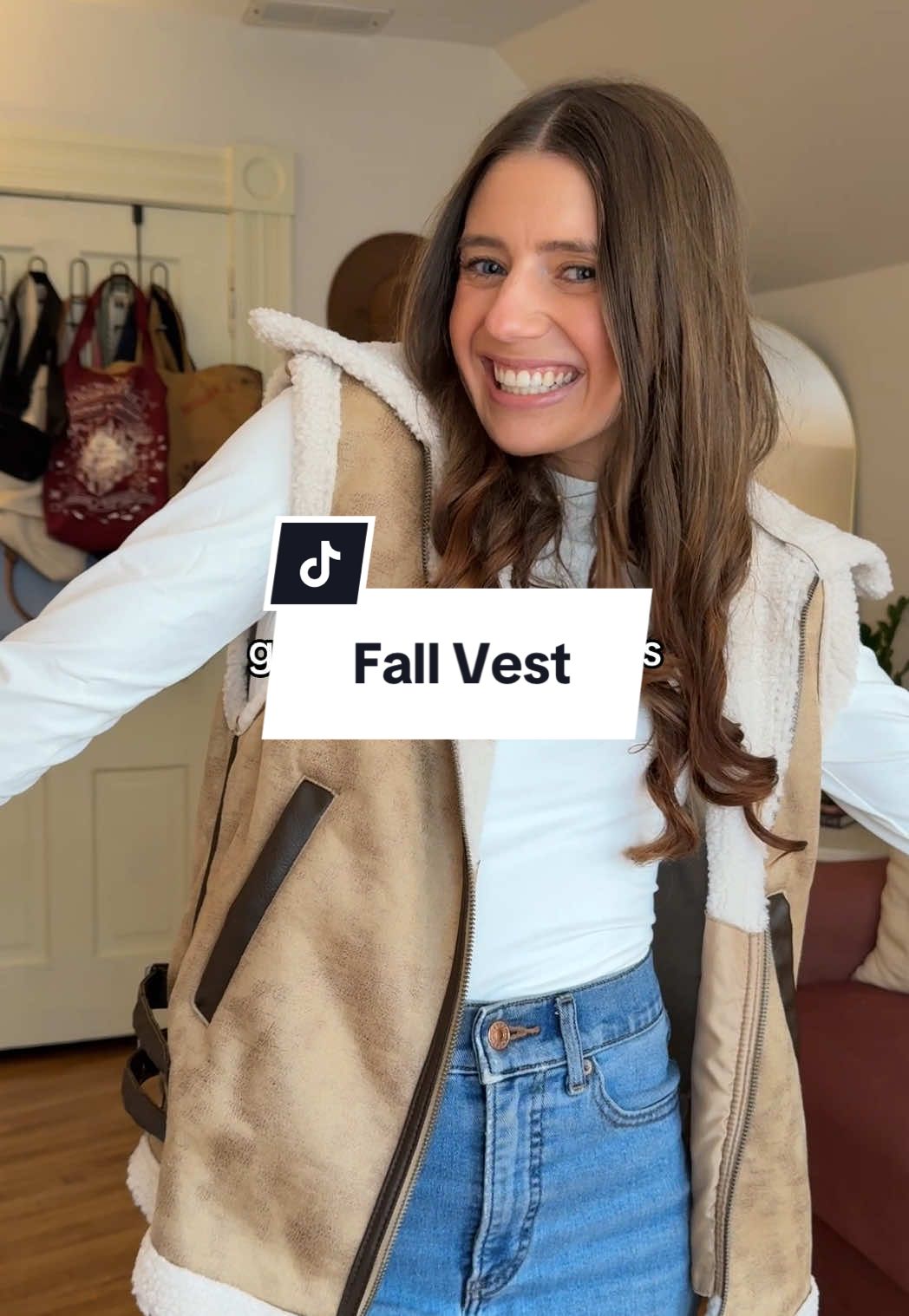 If you want a super affordable vest for fall run and get this before it sells out! 🤎 #fallfashion #fallootd #falloutfits #fallvest #tiktokshopfinds 