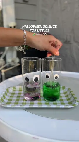 Bubbling monsters! 🧪🫧🥽create these monster lava lamps by combining : 💜1/2 cup of water 💚3 or 4 drops of food coloring  💜1 cup of vegetable oil 💚 1 alka seltzer tablet  Such a fun spooky season science experience for littles! #halloweenactivities #toddleractivities #scienceexperiments #lavamonster #creatorsearchinsights 
