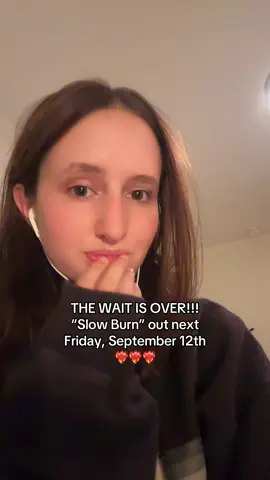 “Slow Burn,” the 3rd single off of my debut album will be yours next Friday September 12th!!!! Go pre-save and mark your cals and tell your friends!!!!! I am so proud of this one thank you for being patient with me ❤️‍🔥