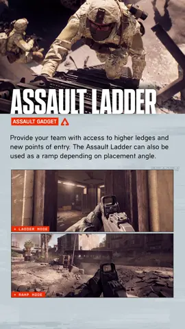 Break the line. Climb the wall 🪜 The Assault Ladder gives your squad access to higher ledges, or turn it into a ramp for a new way in. #battlefield6