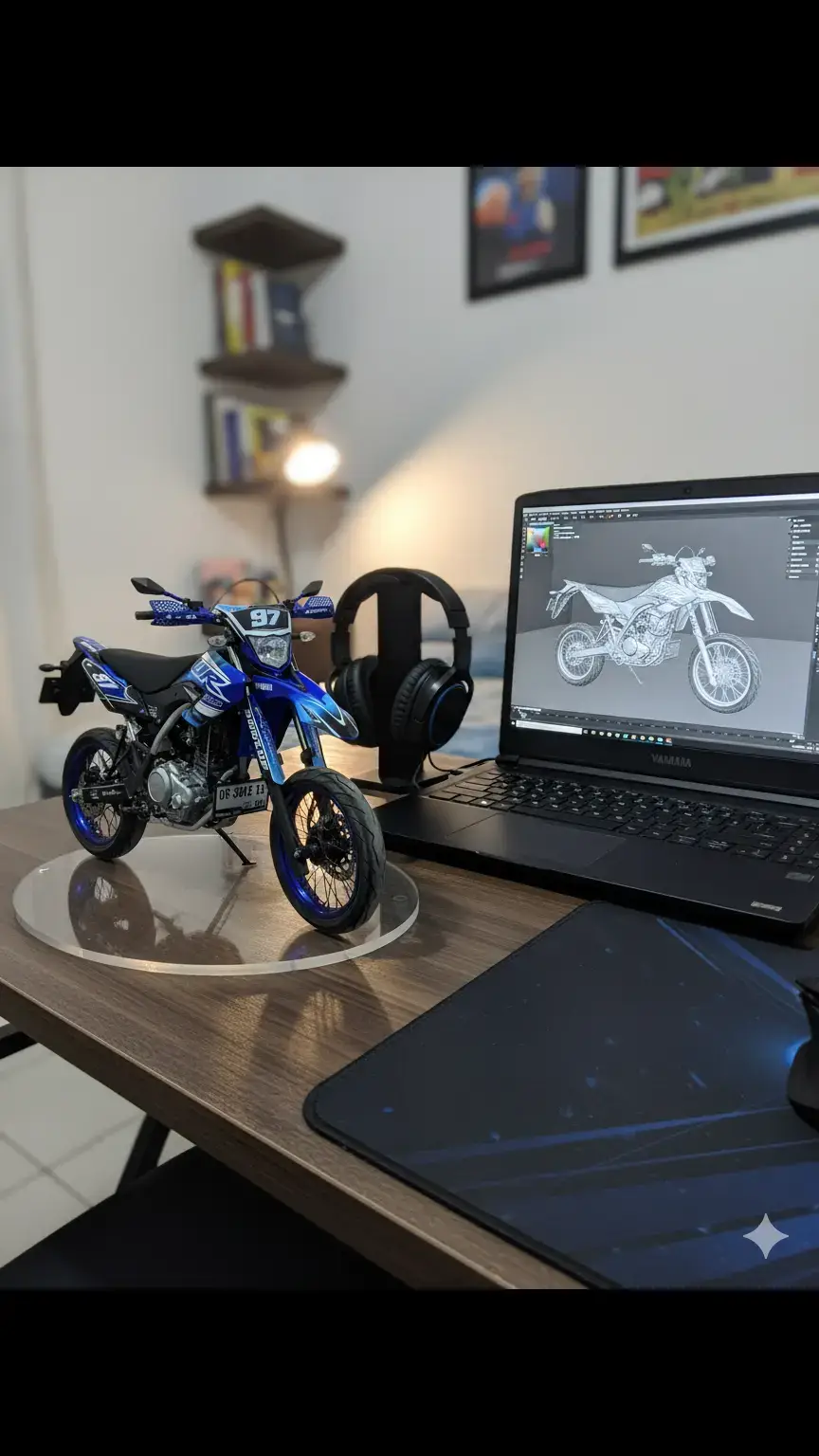 lumayan lahh. #geminiai #miniatur #supermoto #wr155 #trend 
