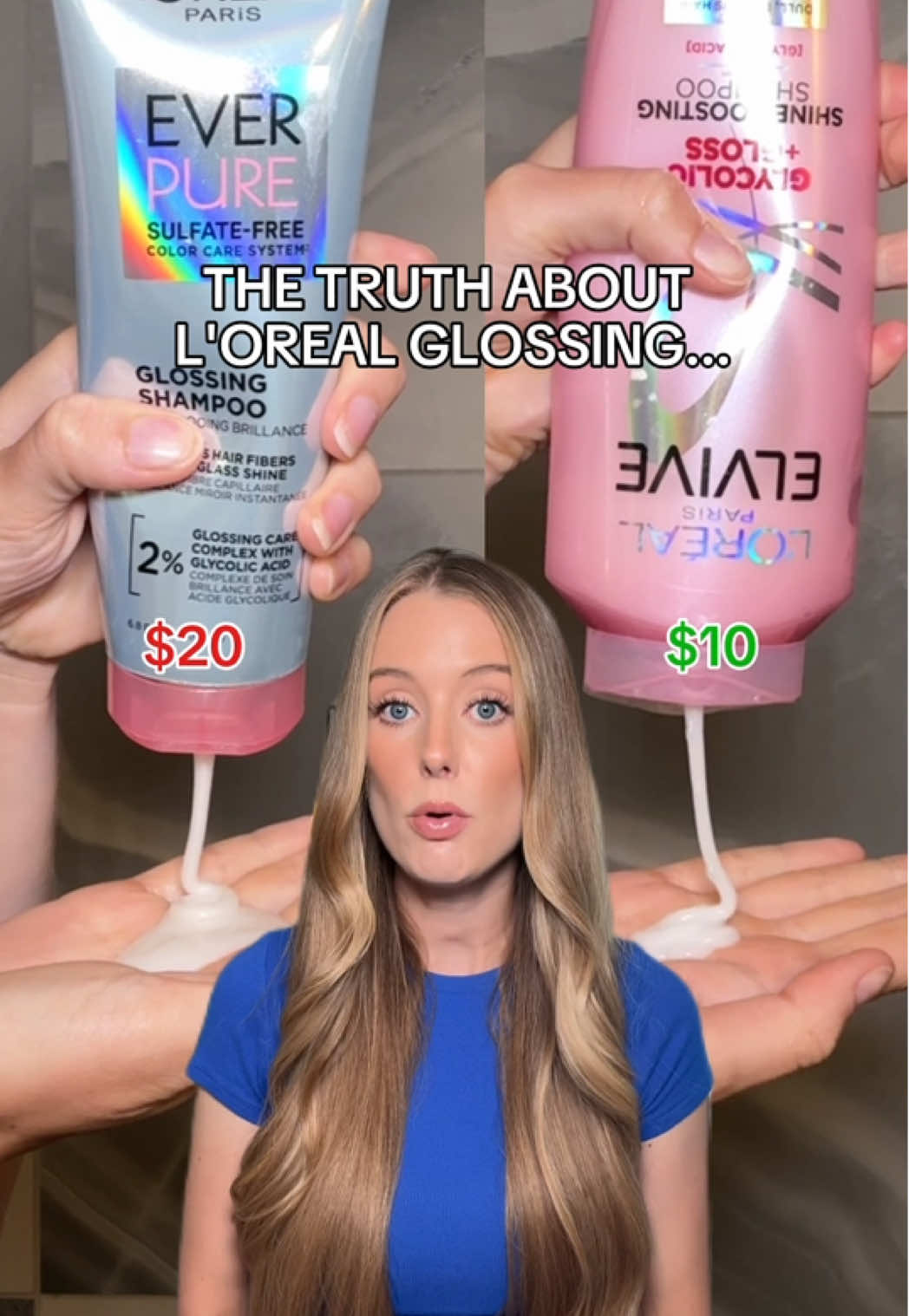 As promised… a deep dive comparison review of the L’Oreal Ever Pure Glossing Shampoo & Conditioner vs the L’Oreal Elvive Glycolic Gloss Shampoo & Conditioner! Both use Glycolic Acid to achieve smoother, shinier hair. So does that mean L’Oreal is trying to pull a fast one on us and repacking the same thing for more? Not quite lol. I hope this helps you decide between the two and lmk what you want me to do a comparison review of next!  #hairgloss #gloss #shinyhair #glossyhair 