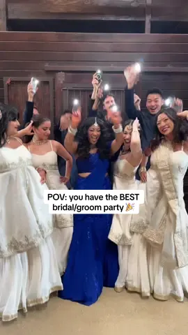 Our wedding was AS HYPE as this video looks LOL Shoutout to THE BEST bridesmaids and groomsmen for SLAYING and helping make all this happen 💖 #weddingparty #desibride #weddingreception #bridalparty#gauravgupta 