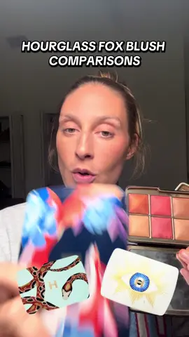 @Hourglass Cosmetics ambient lighting edit blush comparison for this years Fox palette versus Evil Eye from 2024, Snake from 2023, and Tiger from 2022 #newmakeup #blushtok #hourglasscosmetics 