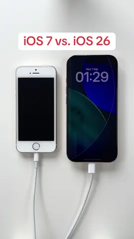 iOS 26 vs. iOS 7 on iPhone 16 Pro and iPhone 5S
