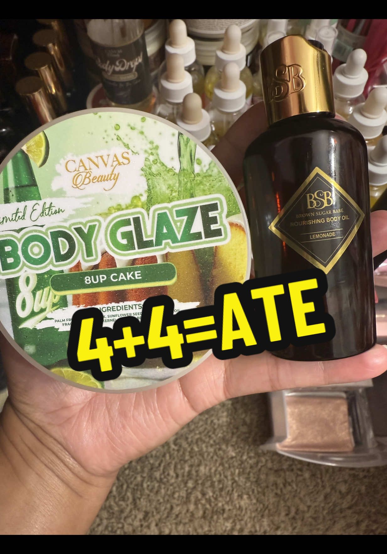 Baby when I say I was right about mixing these two together #8upcake #canvasbeauty #lemonade #brownsugarbabe #bodyglaze 