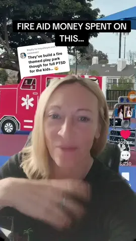 Replying to @heyaheyacash  FIRE AID MONEY SPENT BUILDING FIRE THEMED PLAYGROUND.  #kellihollis #fireaid #spencerpratt #funds #playground 