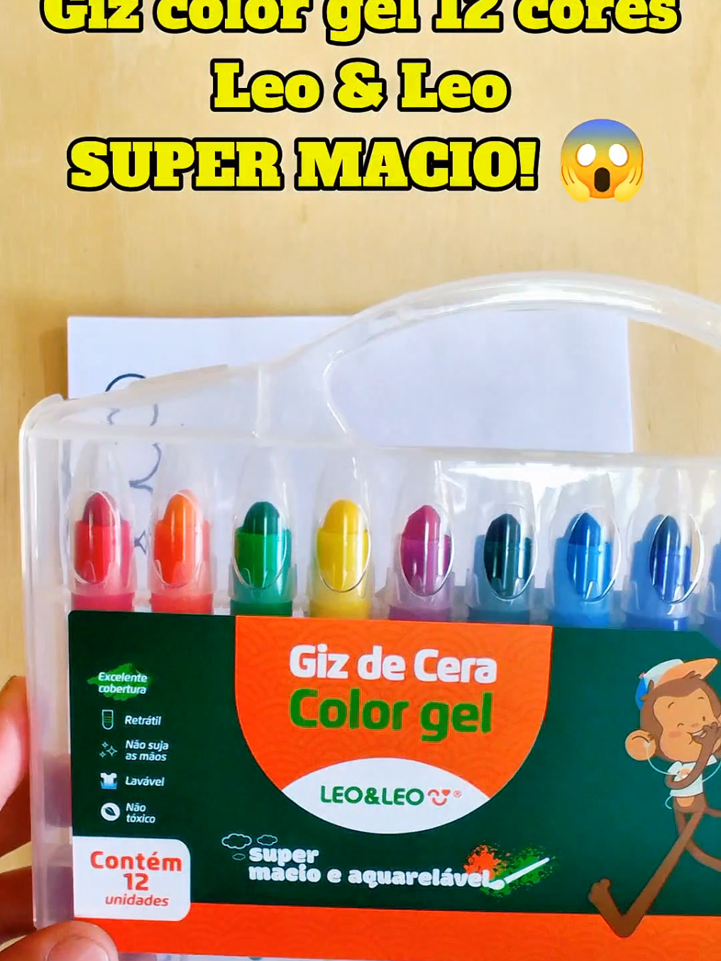 Giz color gel 12 cores  Leo & leo Escolar #gizdecera #fy #colorgel #leoeleo #lapisdecor