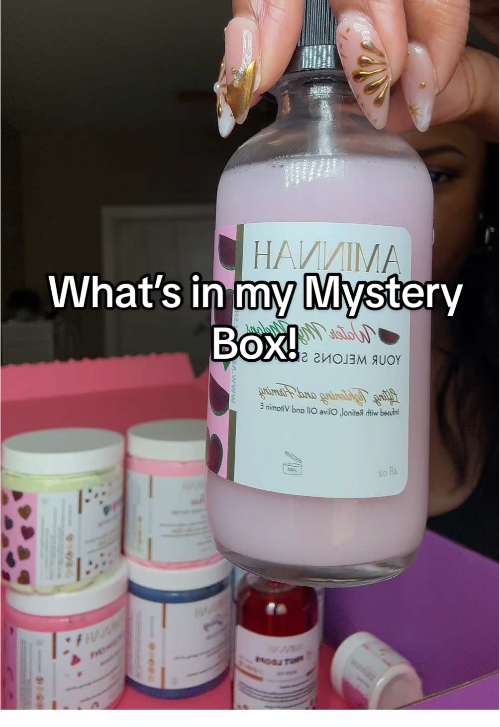 Replying to @chuckysblackbride Everything in my Aminnah’s Skincare Mystery Box! 💕 #amminahskincare #skincare #selfcareroutine #bodyoil #bodycareproducts   