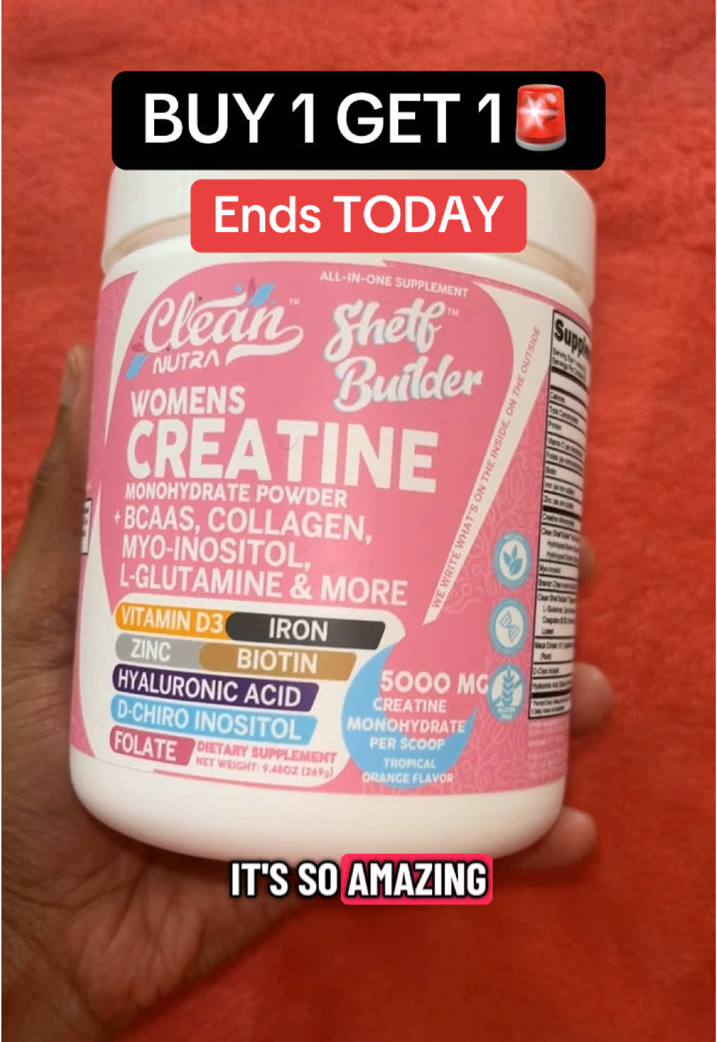 This, this is what you have been looking for ladies! Thank me later 😘 #creatine #collagen #biotin #cleannutra #tiktokshopcreatorpicks 