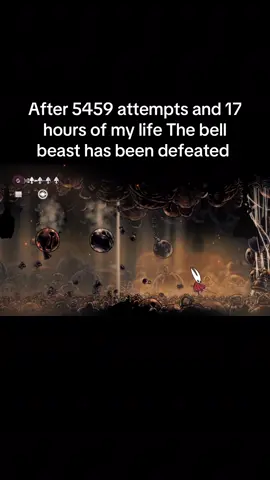 After 5459 attempts and 17 hours of my life The bell beast has been defeated #fyp #gaming #hollowknightsilksong 