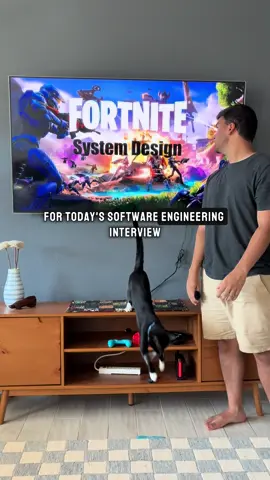 System Design: Fortnite  This is a classic client prediction + authoratative server model. This keep lag down for clients (unless…) while maintaining integrity on the server side. #coding #programming #systemdesign #softwareengineer 