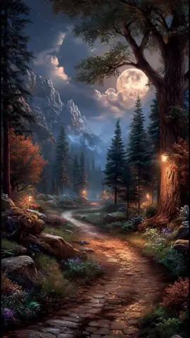 El sendero bajo la luna #dormirzen #night  #moonlight  #forest #calm 